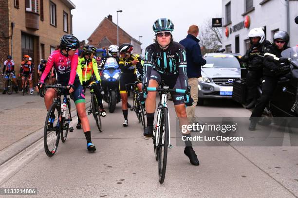 Start / Chiara Perini of Italy and Team Bepink / Nicole Hanselmann of Switzerland and Team Bigla / Peloton / during the 13th Omloop Het Nieuwsblad...