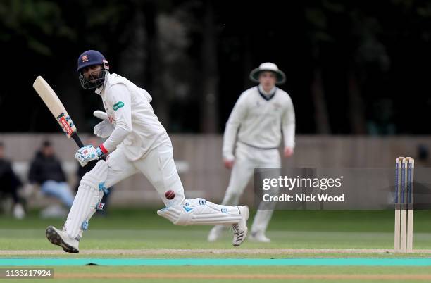 Varun Chopra of Essex in batting action during the MCC University match between Cambridge MCCU and Essex at Fenner's on March 27, 2019 in Cambridge,...