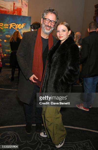 David Baddiel and Dolly Baddiel attend the press night after party for "Fiddler On The Roof" at 8 Northumberland Avenue on March 27, 2019 in London,...