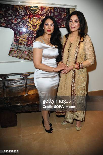 Janine Nerissa, Zeenat Aman are seen during the UK Asian Film Opening Gala at the Mayfair Hotel in London.