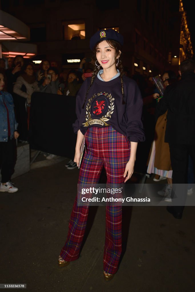 Tommy Hilfiger TOMMYNOW Spring 2019  : TommyXZendaya Premieres : Outside Photocall At The Theatre Des Champs Elysees In Paris