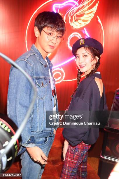 Chanyeol and Maggie Jiang the Tommy Hilfiger TOMMYNOW Spring 2019 : TommyXZendaya Premieres at Theatre des Champs-Elysees on March 02, 2019 in Paris,...