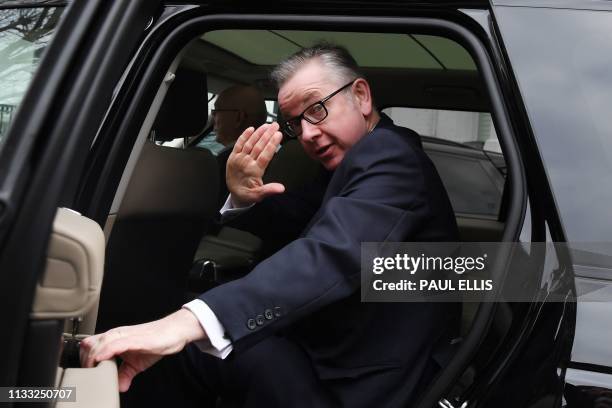 Britain's Environment, Food and Rural Affairs Secretary Michael Gove leaves his residence in west London on March 28, 2019.