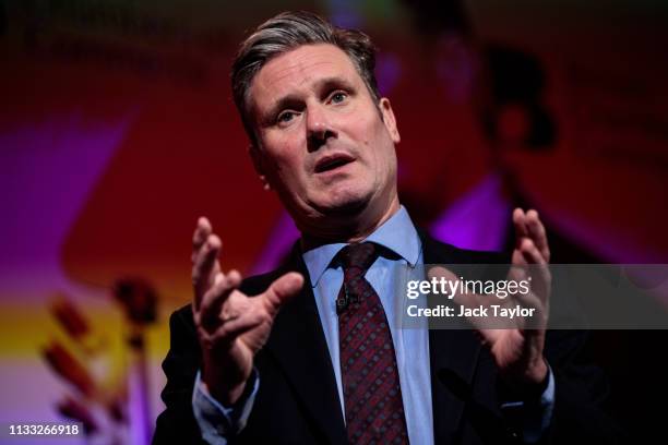 Labour MP and Shadow Brexit Secretary Keir Starmer speaks at the annual British Chambers of Commerce conference on March 28, 2019 in London, England.