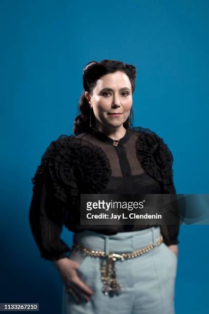 Actress Alex Borstein from 'The Marvelous Mrs. Maisel' is photographed for Los Angeles Times on March 15, 2019 during PaleyFest, at the Dolby Theatre...