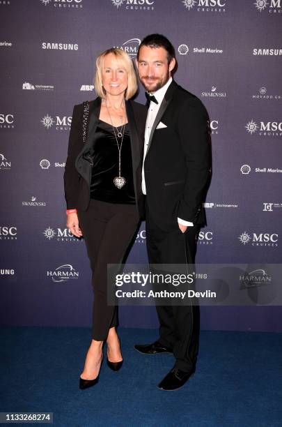 Presenter Carol McGiffin and Mark Cassidy attend the MSC Bellisima Naming Ceremony on March 02, 2019 in Southampton, England.