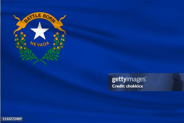 nevada waving flag - nevada stock illustrations