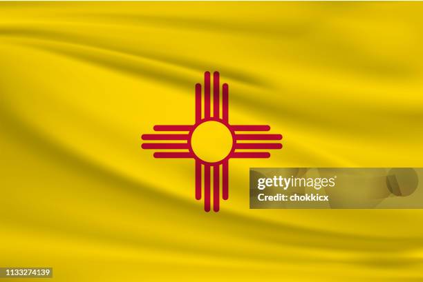 ilustrações, clipart, desenhos animados e ícones de bandeira de ondulação de new mexico - new mexico