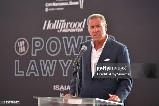 Richard Plepler speaks onstage at The Hollywood Reporter Power Lawyers Breakfast 2019 at Waldorf Astoria Beverly Hills on March 28, 2019 in Beverly...