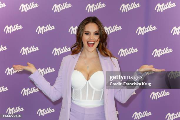 Hana Nitsche during the Milka Easter Event with Lieferando.de in Duesseldorf on March 28, 2019 in Duesseldorf, Germany.