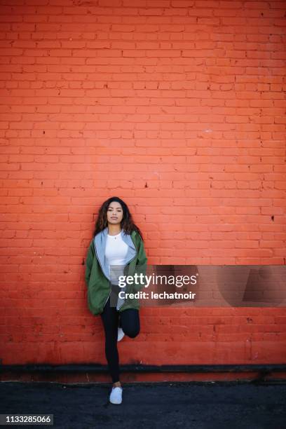 portrait of a fashionable mixed race Latina in Santa Monica, LA