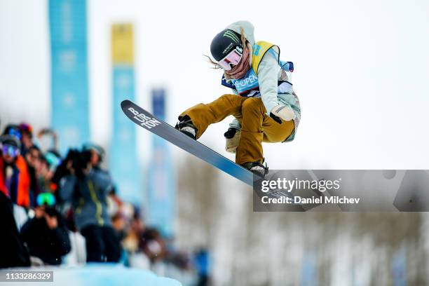 Chloe Kim competes during Women's Halfpipe finals at the Burton U.S. Open Championships at Golden Peak on March 2, 2019 in Vail, Colorado.