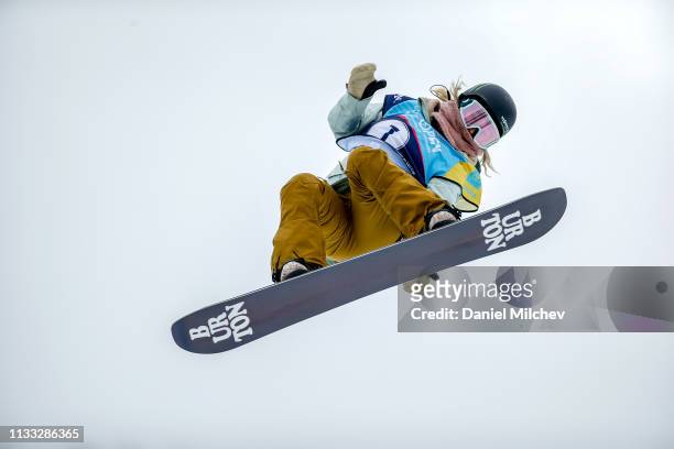 Chloe Kim competes during Women's Halfpipe finals at the Burton U.S. Open Championships at Golden Peak on March 2, 2019 in Vail, Colorado.