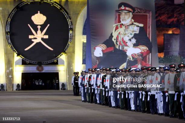 His Highness Sultan Qaboos Bin Said Attends A Military Tattoo Ceremony At The Al Fateh Stadium, For The Celebration Of The 35Th National Day...