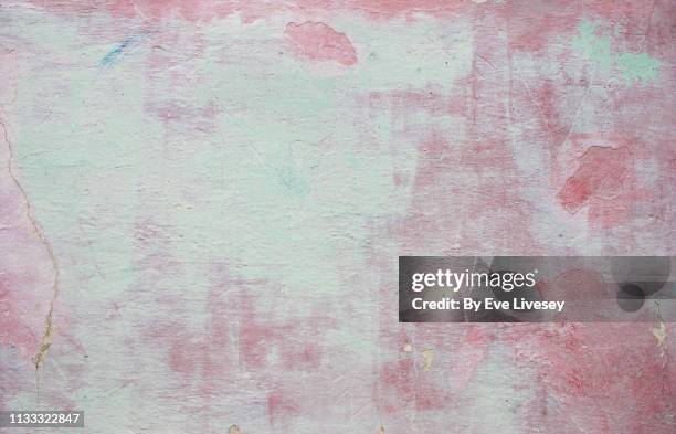 pink & white painted wall texture - cracked plaster stock pictures, royalty-free photos & images