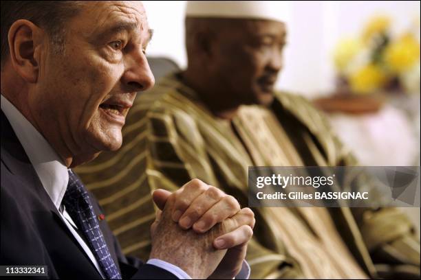Working Session On The 2Nd Day Of The African-French Summit - On December 4Th, 2005 - In Bamako, Mali - Here, French President Jacques Chirac And...