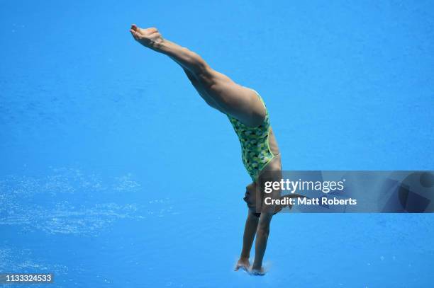 Maddison Keeney of Australia competes during the Women's 3m Springboard Final on day three of the FINA Diving World Cup Sagamihara at Sagamihara...