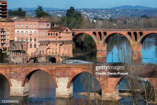 le pont vieux à albi - fleuve et rivière stock pictures, royalty-free photos & images