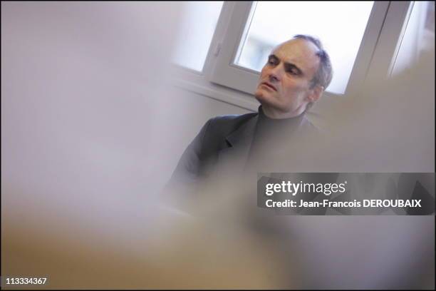 Editorial Meeting At The French Satirical Weekly Charlie Hebdo - On February 9Th, 2006 - In Paris, France - Here, Editor-In-Chief Philippe Val.