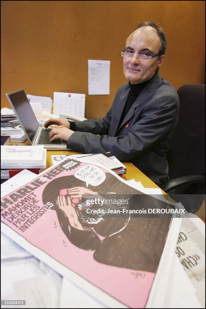 Editorial Meeting At The French Satirical Weekly Charlie Hebdo. On February 9Th, 2006. In Paris, France