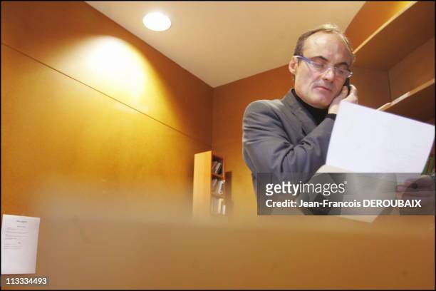 Editorial Meeting At The French Satirical Weekly Charlie Hebdo - On February 9Th, 2006 - In Paris, France - Here, Editor-In-Chief Philippe Val.