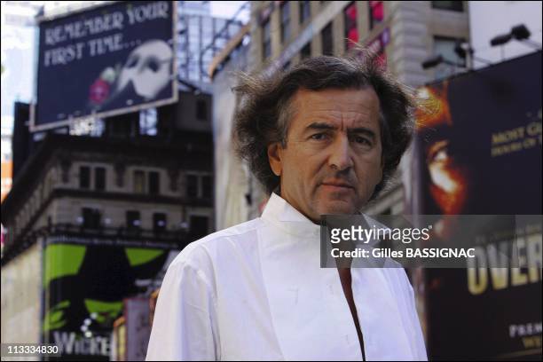 French Philosopher Bernard-Henri Levy In The Footsteps Of Alexis De Tocqueville - On September, 2005 - In New York, United States - Here, Close-Up Of...
