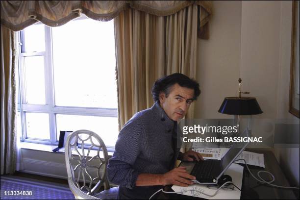 French Philosopher Bernard-Henri Levy In The Footsteps Of Alexis De Tocqueville - On September, 2005 - In New York, United States - Here, French...