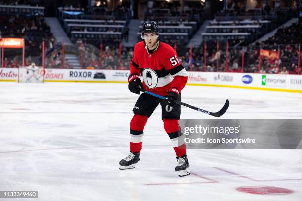 Ottawa Senators Right Wing Magnus Paajarvi keeps eyes on the play during third period National Hockey League action between the Florida Panthers and...