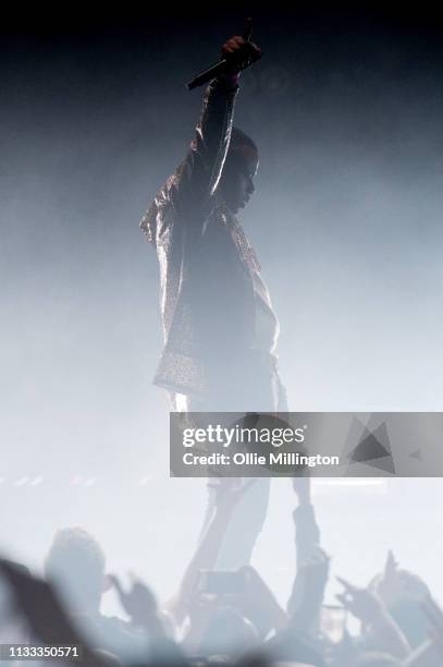 Fekky of Boy Better Know performs on stage during GRM Daily Presents The Rated Legend Tribute Show In Memory Of Cadet at Brixton Academy on March 2,...