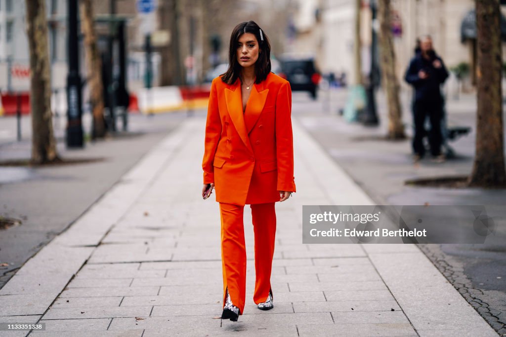 Street Style - Paris Fashion Week Womenswear Fall/Winter 2019/2020 : Day Six