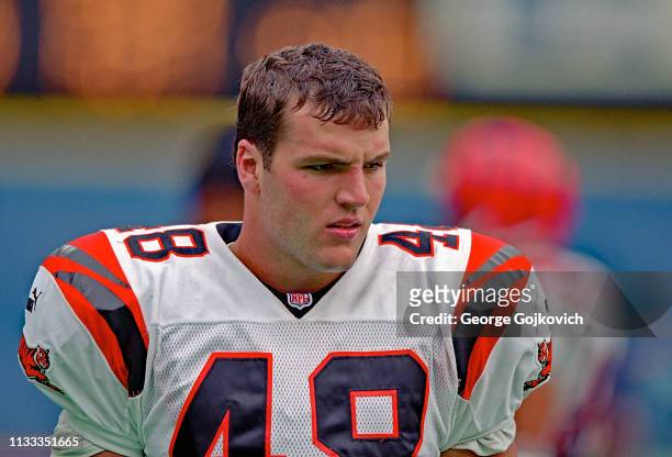 Long snapper Brad St. Louis of the Cincinnati Bengals looks on from the sideline during a game against the Pittsburgh Steelers at Three Rivers...