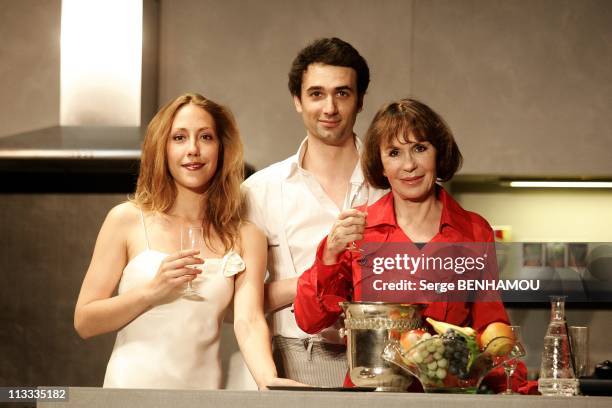 Curtain Call Of 'Les Vacances De Josepha' With Daniele Evenou And Her Son Jean-Baptiste Martin At The Rive Gauche Theater In Paris, France On May 09,...