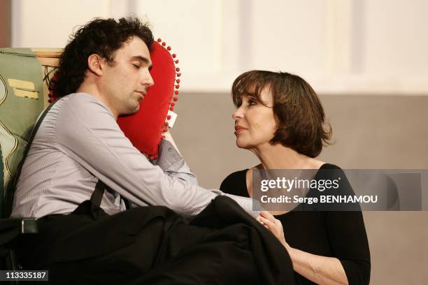 Curtain Call Of 'Les Vacances De Josepha' With Daniele Evenou And Her Son Jean-Baptiste Martin At The Rive Gauche Theater In Paris, France On May 09,...