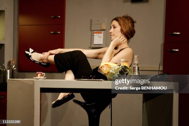 Curtain Call Of 'Les Vacances De Josepha' With Daniele Evenou And Her Son Jean-Baptiste Martin At The Rive Gauche Theater In Paris, France On May 09,...