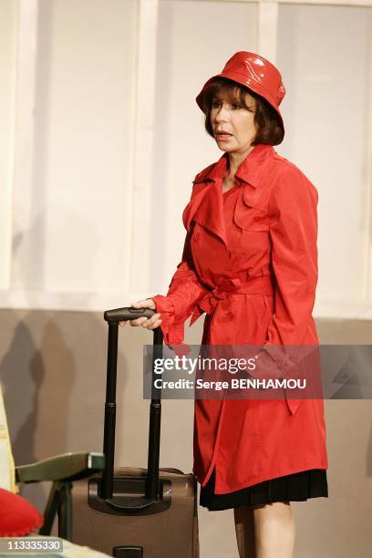 Curtain Call Of 'Les Vacances De Josepha' With Daniele Evenou And Her Son Jean-Baptiste Martin At The Rive Gauche Theater In Paris, France On May 09,...