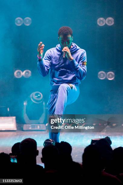 Not3s performs on stage during GRM Daily Presents The Rated Legend Tribute Show In Memory Of Cadet at Brixton Academy on March 2, 2019 in London,...