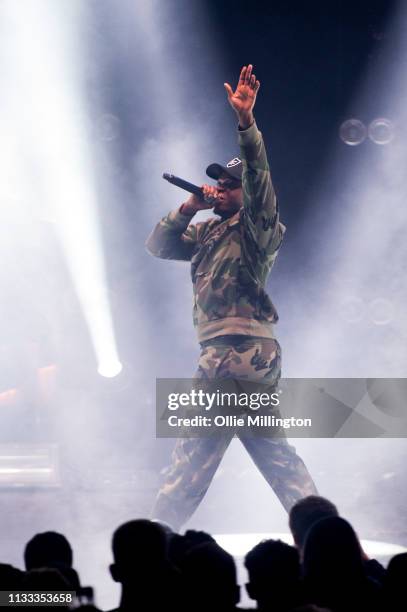 Michael Dapaah performs as Big Shaq on stage during GRM Daily Presents The Rated Legend Tribute Show In Memory Of Cadet at Brixton Academy on March...