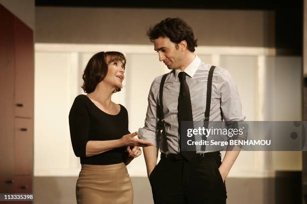 Curtain Call Of 'Les Vacances De Josepha' With Daniele Evenou And Her Son Jean-Baptiste Martin At The Rive Gauche Theater In Paris, France On May 09,...