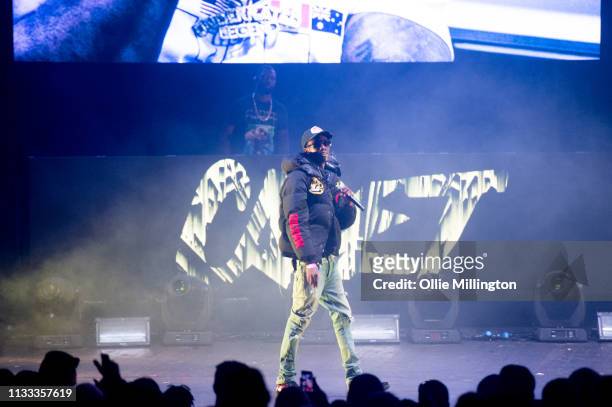 Unofficial performs on stage during GRM Daily Presents The Rated Legend Tribute Show In Memory Of Cadet at Brixton Academy on March 2, 2019 in...