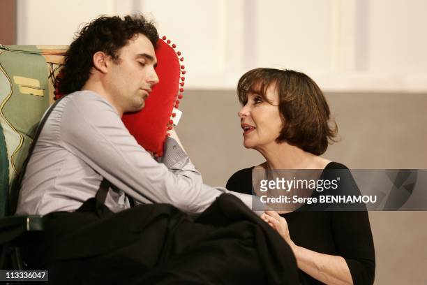 Curtain Call Of 'Les Vacances De Josepha' With Daniele Evenou And Her Son Jean-Baptiste Martin At The Rive Gauche Theater In Paris, France On May 09,...