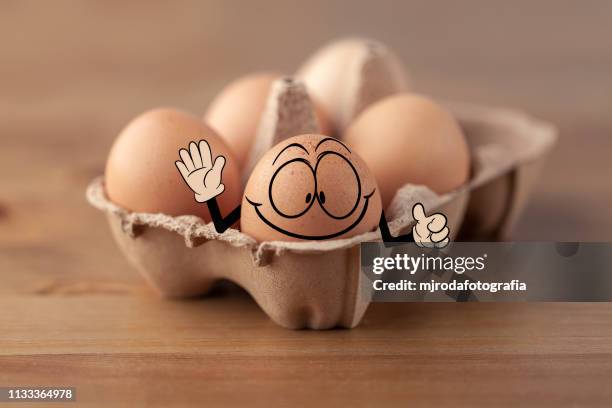 smiling egg - expresión facial stock pictures, royalty-free photos & images