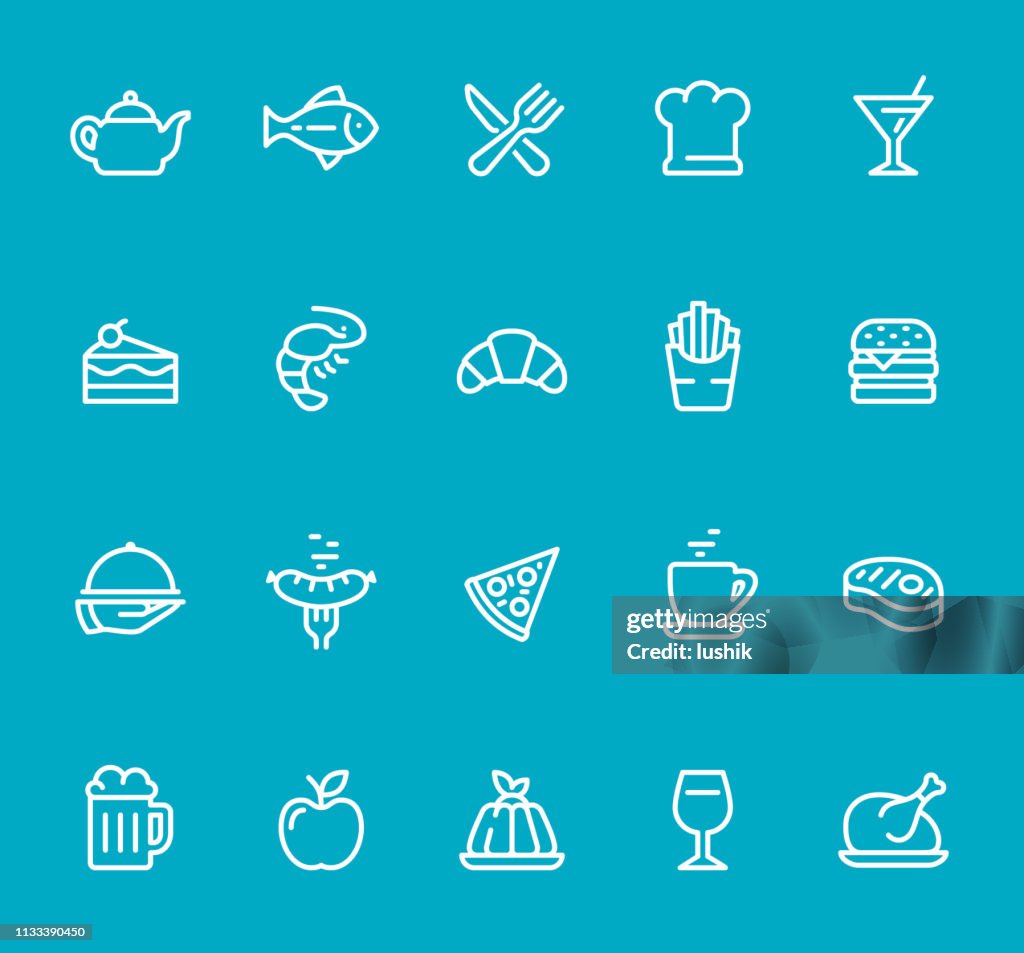 Restaurant & Food - line icon set