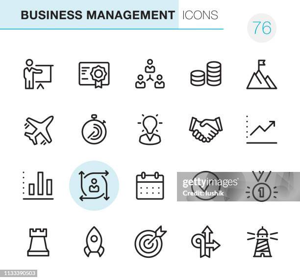 illustrations, cliparts, dessins animés et icônes de business management-icônes pixel perfect - variation