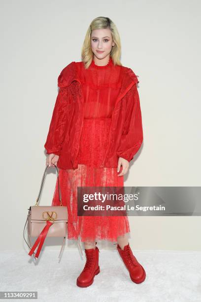 Lili Reinhart attends the Valentino show as part of the Paris Fashion Week Womenswear Fall/Winter 2019/2020 on March 03, 2019 in Paris, France.