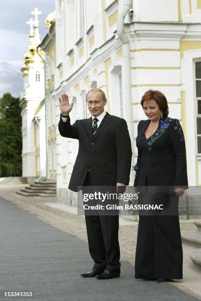 Arrival Of G8 Leaders And Their Spouses For An Informal Dinner At Panderhoff Palace, During The Saint-Pandersburg G8 Summit - On July 15Th, 2006 - In...