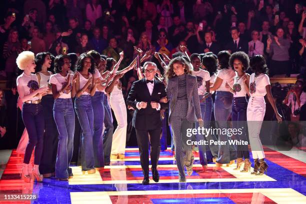 Fashion designer Tommy Hilfiger, Zendaya and models walk the runway during the Tommy Hilfiger TOMMYNOW Spring 2019 : TommyXZendaya Premieres at...