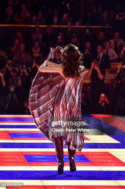 Pat Cleveland walks the runway during the Tommy Hilfiger TOMMYNOW Spring 2019 : TommyXZendaya Premieres at Theatre des Champs-Elysees on March 02,...