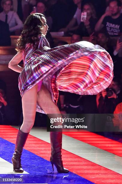 Pat Cleveland walks the runway during the Tommy Hilfiger TOMMYNOW Spring 2019 : TommyXZendaya Premieres at Theatre des Champs-Elysees on March 02,...