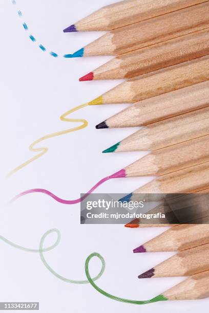 colored pencil - grupo de objetos stock-fotos und bilder