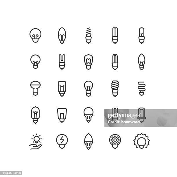 lightbulb outline icon - halogen light stock illustrations